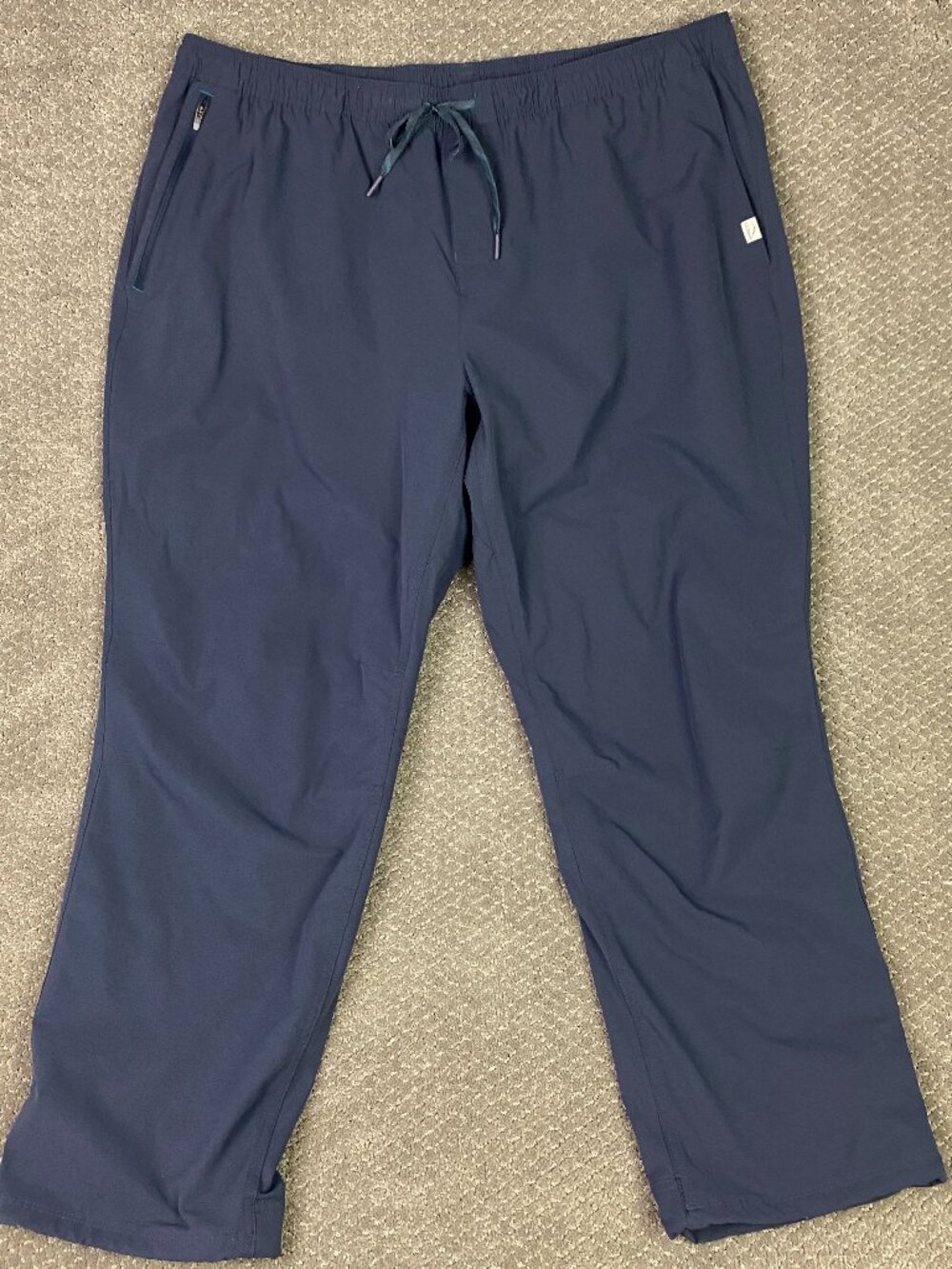LL Bean Multisport Pants Joggers Mens XXL 30" Blue Lined Ankle Cord Drawstrings